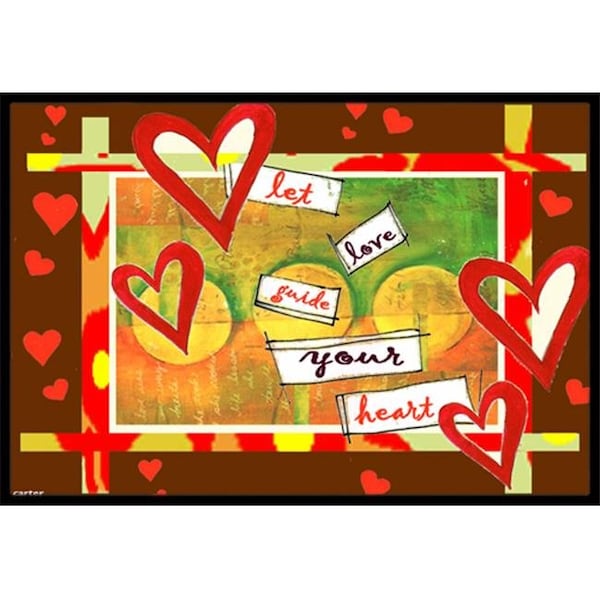 Carolines Treasures PJC1113MAT Let Love Guide Your Heart Valentines Day Indoor & Outdoor Mat; 18 x 27 in. PJC1113MAT - main